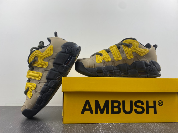 nike air more uptempo low ambush vivid sulfur limestone-fb1299-200