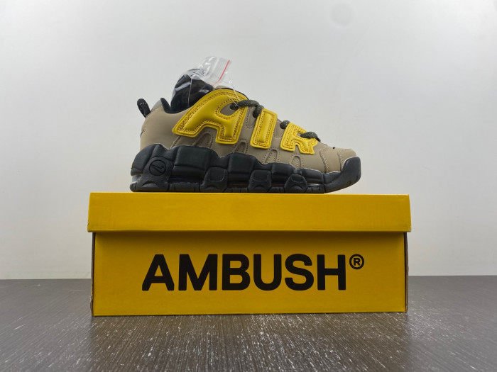nike air more uptempo low ambush vivid sulfur limestone-fb1299-200