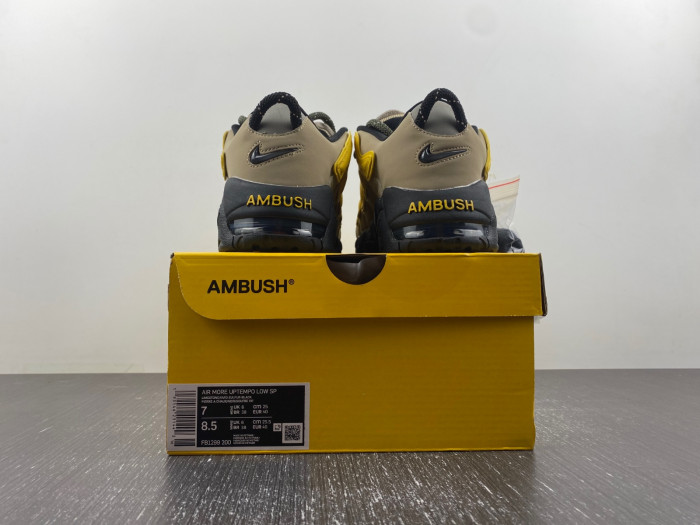 nike air more uptempo low ambush vivid sulfur limestone-fb1299-200