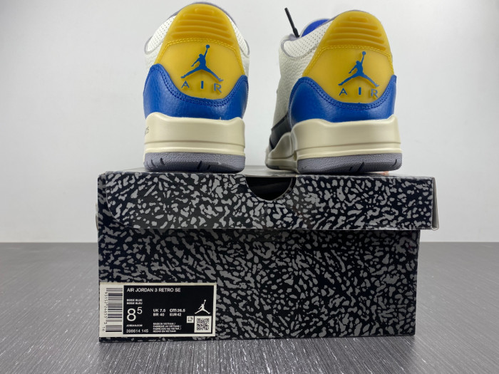 air jordan3 white black blue yellow-398614-145