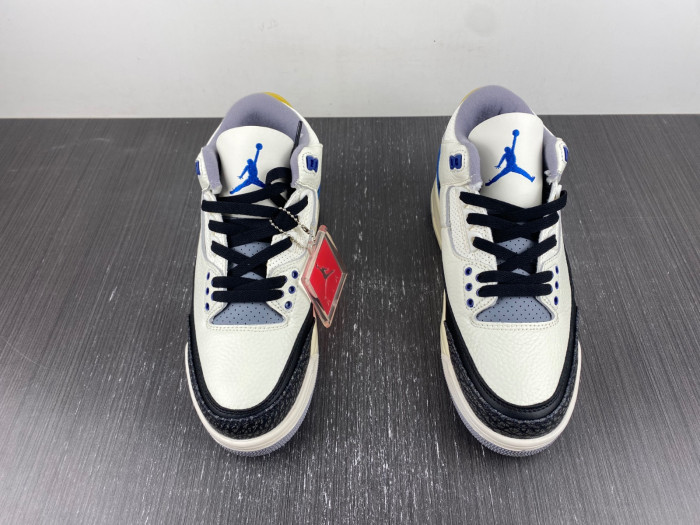 air jordan3 white black blue yellow-398614-145