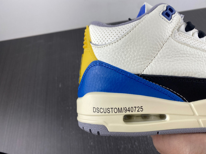 air jordan3 white black blue yellow-398614-145