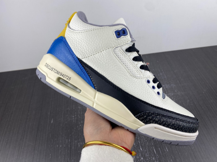 air jordan3 white black blue yellow-398614-145