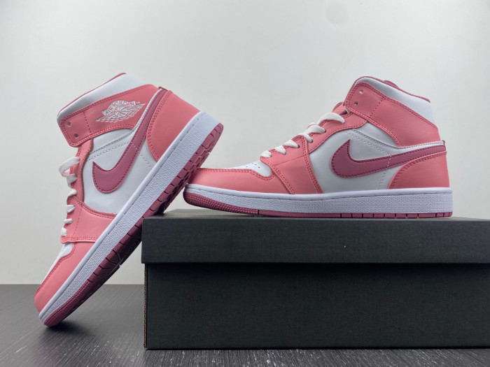 air jordan 1 mid white and pink- dq8423-616