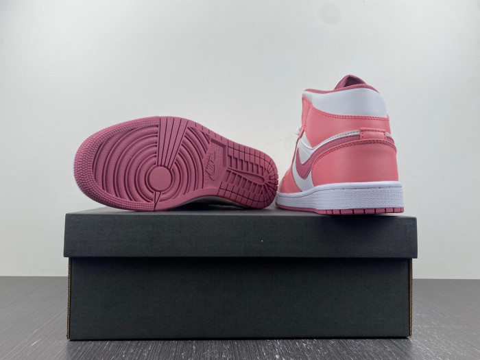 air jordan 1 mid white and pink- dq8423-616