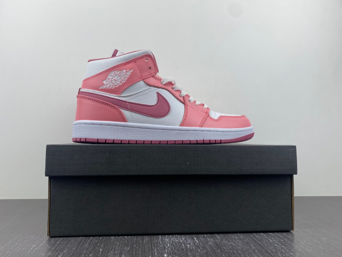 air jordan 1 mid white and pink- dq8423-616