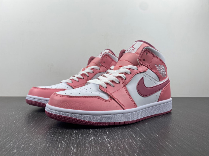 air jordan 1 mid white and pink- dq8423-616
