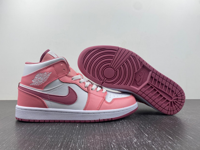 air jordan 1 mid white and pink- dq8423-616