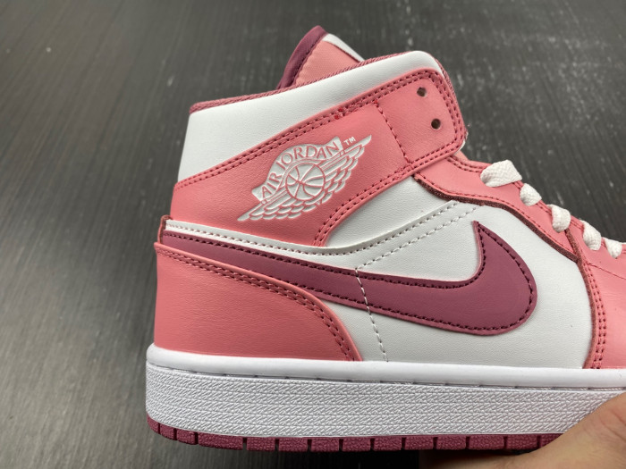air jordan 1 mid white and pink- dq8423-616