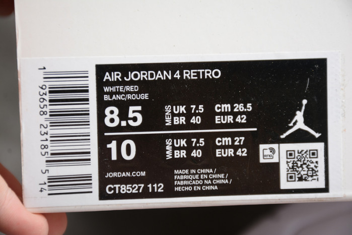 air jordan 4 retro “pure money” red metallic ct8527-112