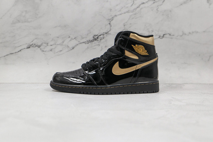 air jordan 1 high og patent ‘black gold’ 555088-032