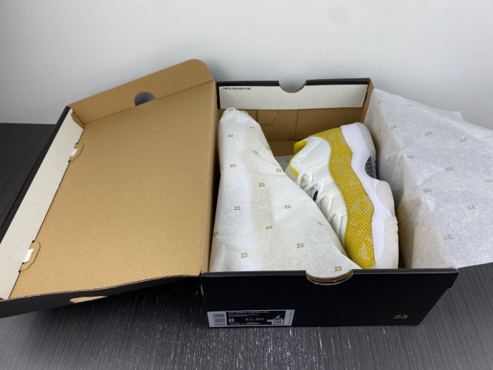 air jordan 11 low wmns “yellow snakeskin”-ah7860-107