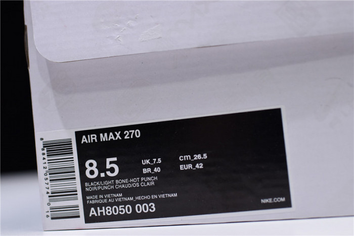 nike air max 270 “light bone” black ah8050-003