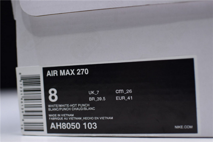 nike air max 270 white hot punch ah8050-103