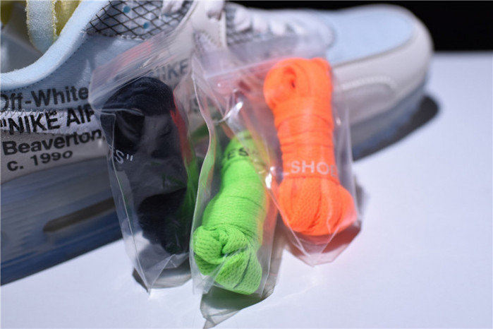 o-w x nike air max 90 sail muslin virgil abloh aa7293-100