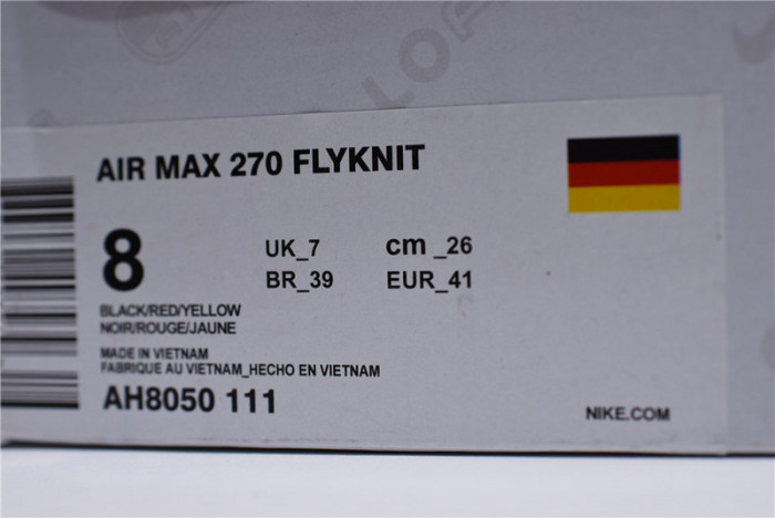 nike air max 270 bred ah8050-111