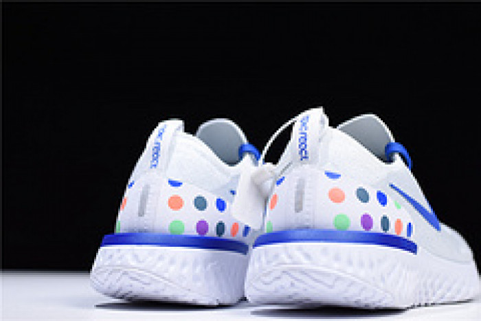 nike epic react flyknit white blue aq0067-993