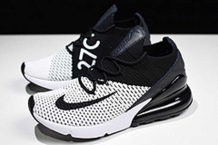 nike air max 270 flyknit “white/black” ao1023-100