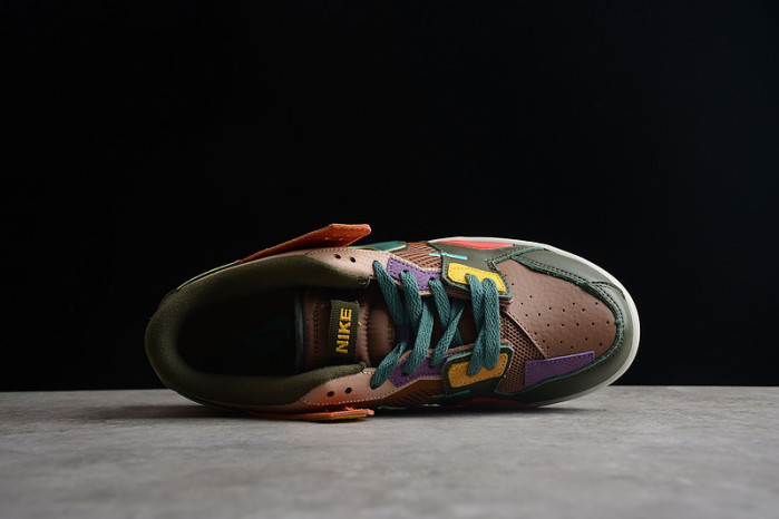 nike dunk low scrap archeo brown-dc9723-001