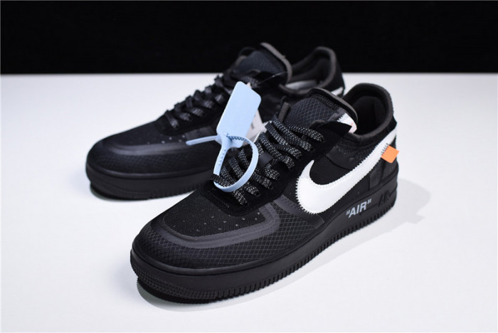 o-w nike air force 1 low black ao4606-001