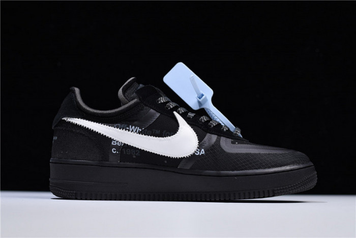 o-w nike air force 1 low black ao4606-001
