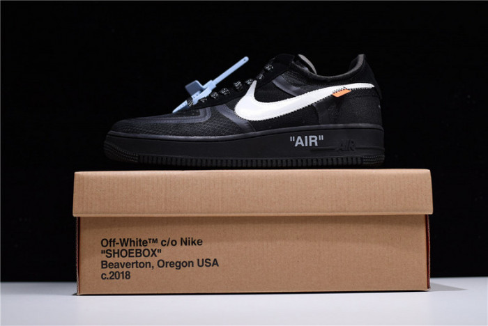 o-w nike air force 1 low black ao4606-001
