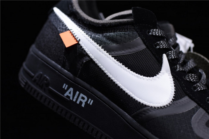 o-w nike air force 1 low black ao4606-001