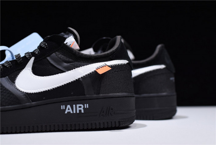 o-w nike air force 1 low black ao4606-001
