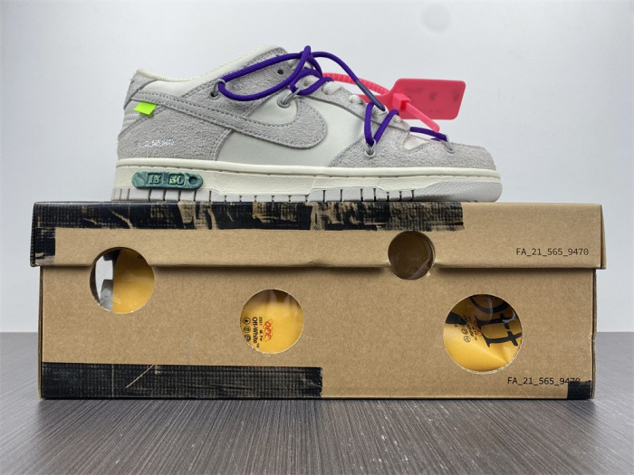 nike dunk low off-white lot 15- dj0950-101